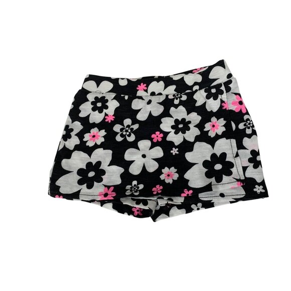 Jumping Beans GIrls Infant Baby Size 9 Months Skort Skirt Black WHite Pink FLora - Picture 1 of 4
